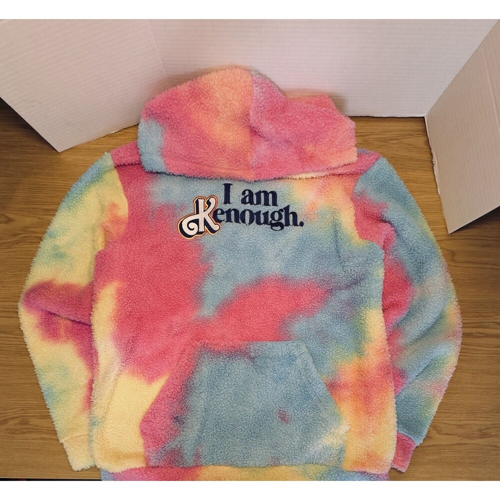 Official Barbie Movie I Am Kenough Sherpa Hoodie L Tie Dye Mattel Ryan Gosling
